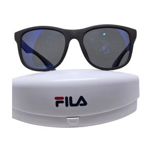 Fila Black Frame Sunglasses with Blue Tint